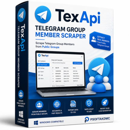TexApi Telegram Group Member Scraper for public Telegram groups