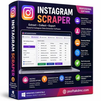 Instagram Scraper software for Instagram data extraction and user research
