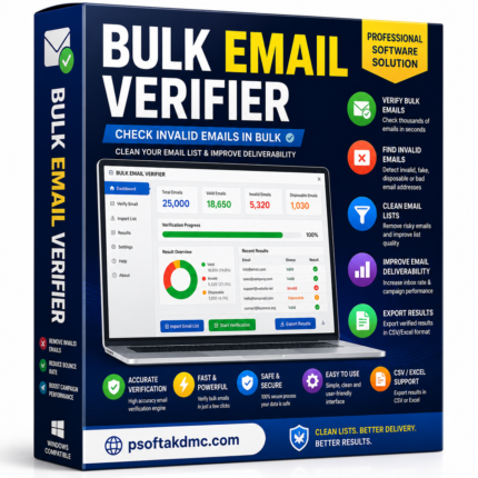 Bulk Email Verifier software for checking invalid email addresses in bulk