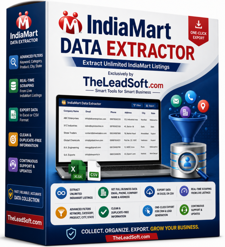 IndiaMart Data Extractor software for business leads and Excel CSV export