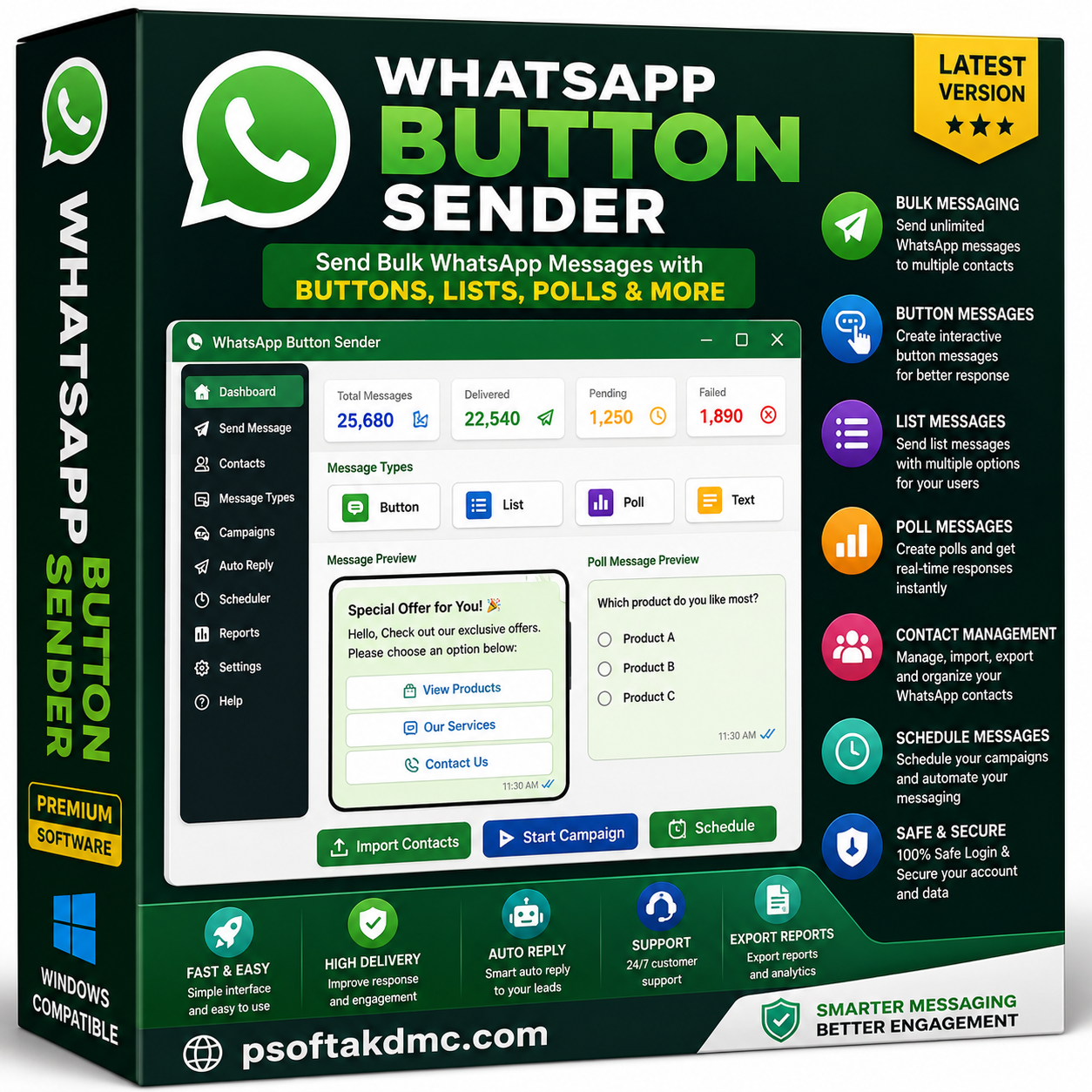 WhatsApp Button Sender | Bulk WhatsApp Messaging Software WhatsApp Button Sender for bulk WhatsApp messages with buttons lists and polls