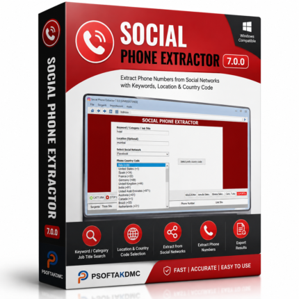 Social Phone Extractor 7.0.0 software for phone number extraction and lead generation