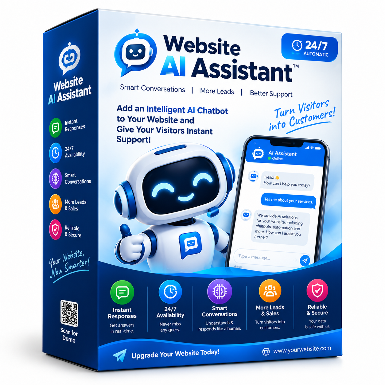 AI Website Assistant Chatbot AI chatbot assistant providing instant website support and helping businesses generate leads